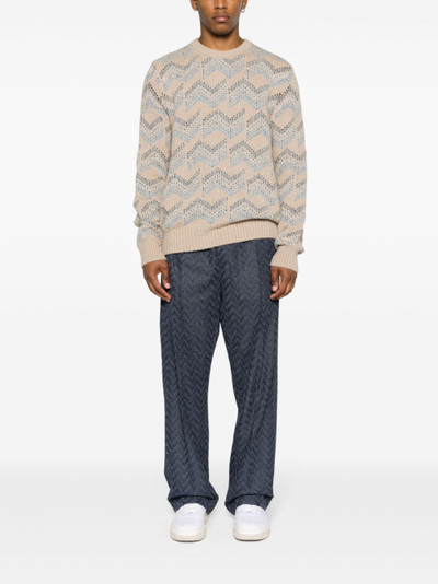 Missoni zigzag crochet-knit trousers outlook