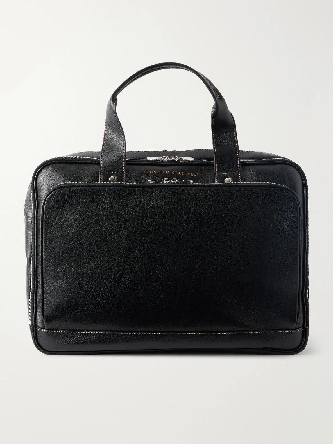 Textured-Leather Briefcase - 1