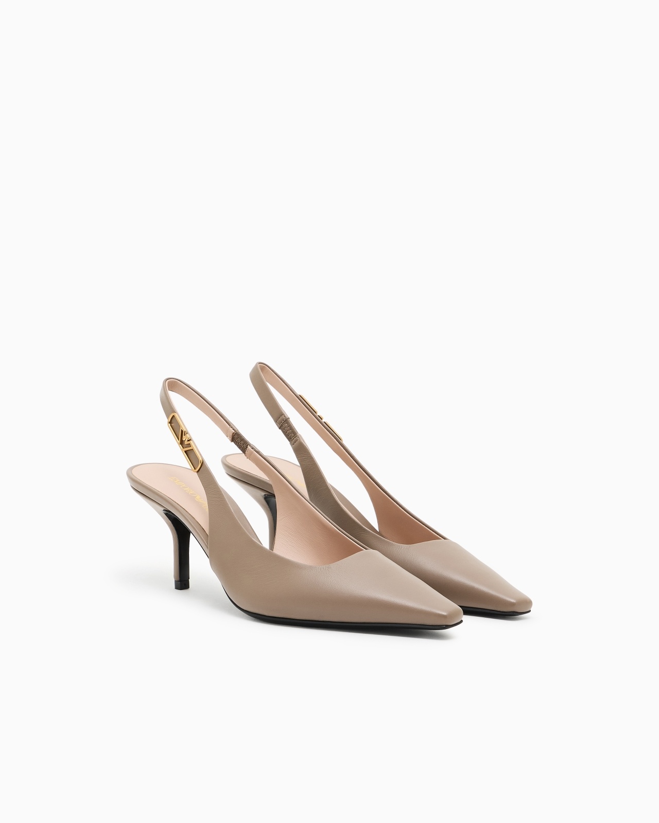 NAPPA-LEATHER SLINGBACK COURT SHOES WITH EAGLE PLATE - 2