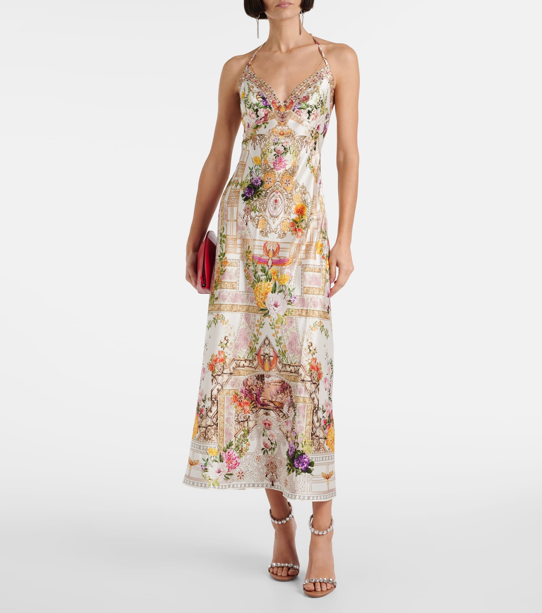 Chain-detail silk maxi dress - 2