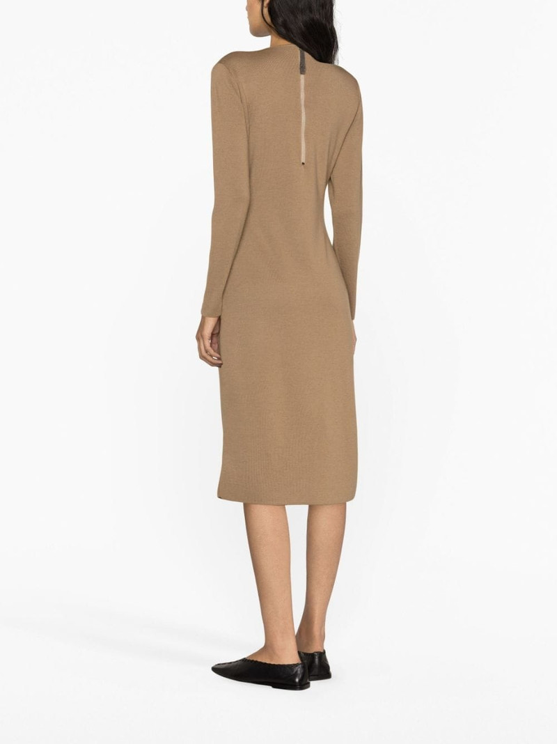 long-sleeve knitted wool dress 4