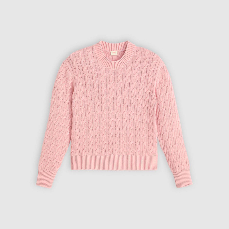 BOYFRIEND CABLE CREWNECK PULLOVER 1