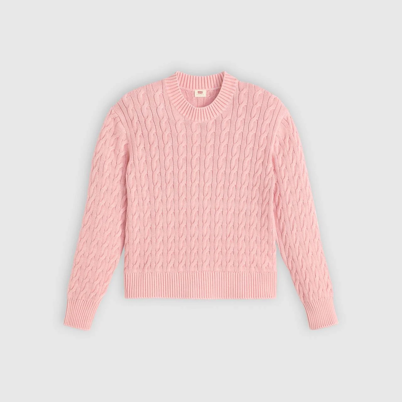 BOYFRIEND CABLE CREWNECK PULLOVER - 1
