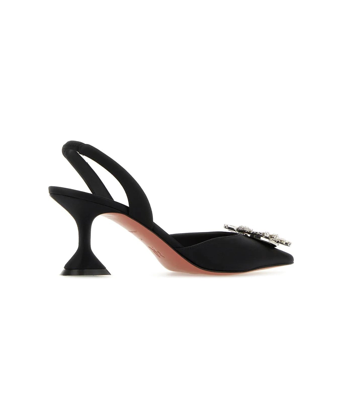 Black Satin Begum Pumps - 3