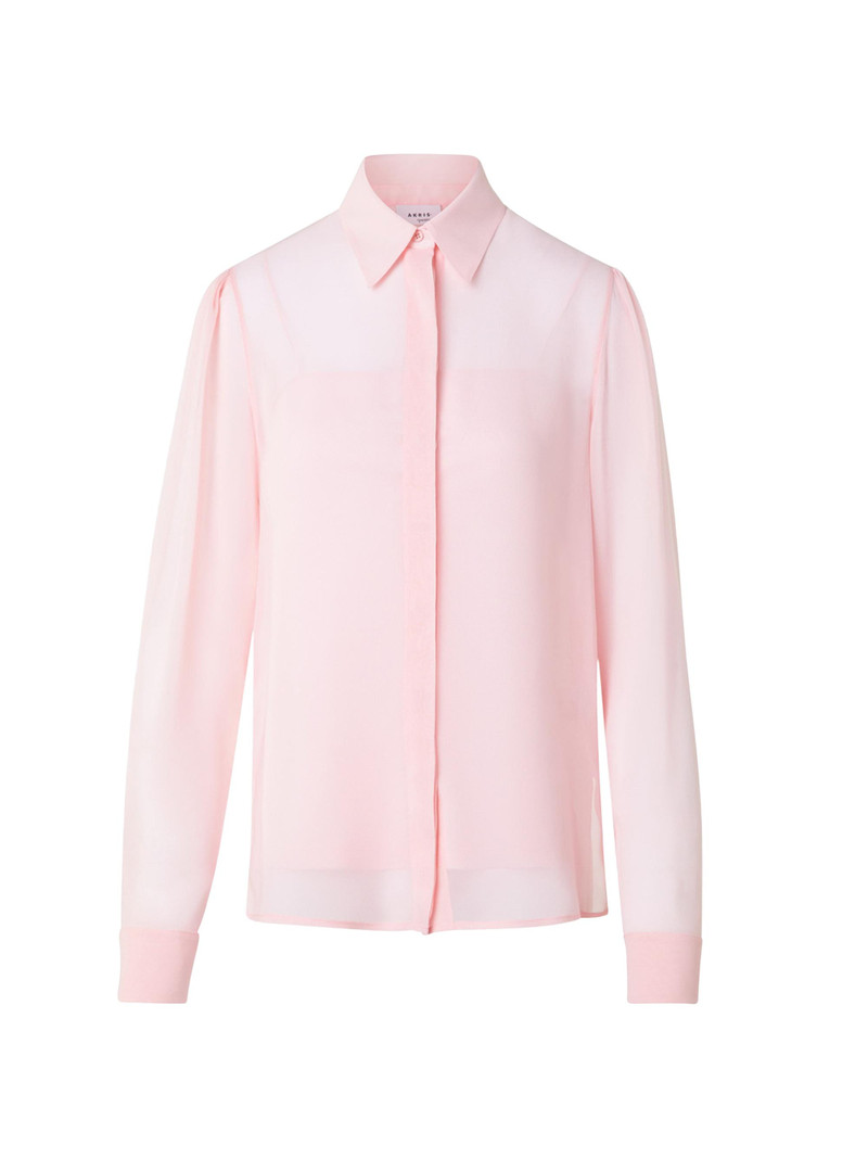 Women's Boho Georgette Blouse - Pale Pink 1