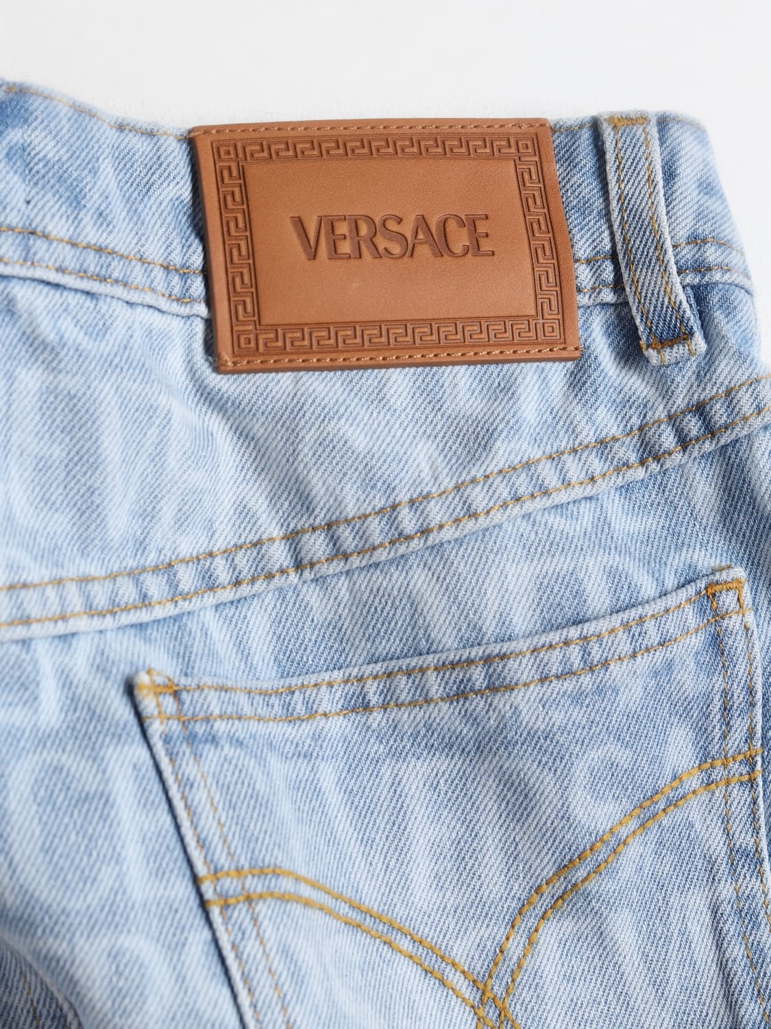 Versace denim skirt with printed logo - 6