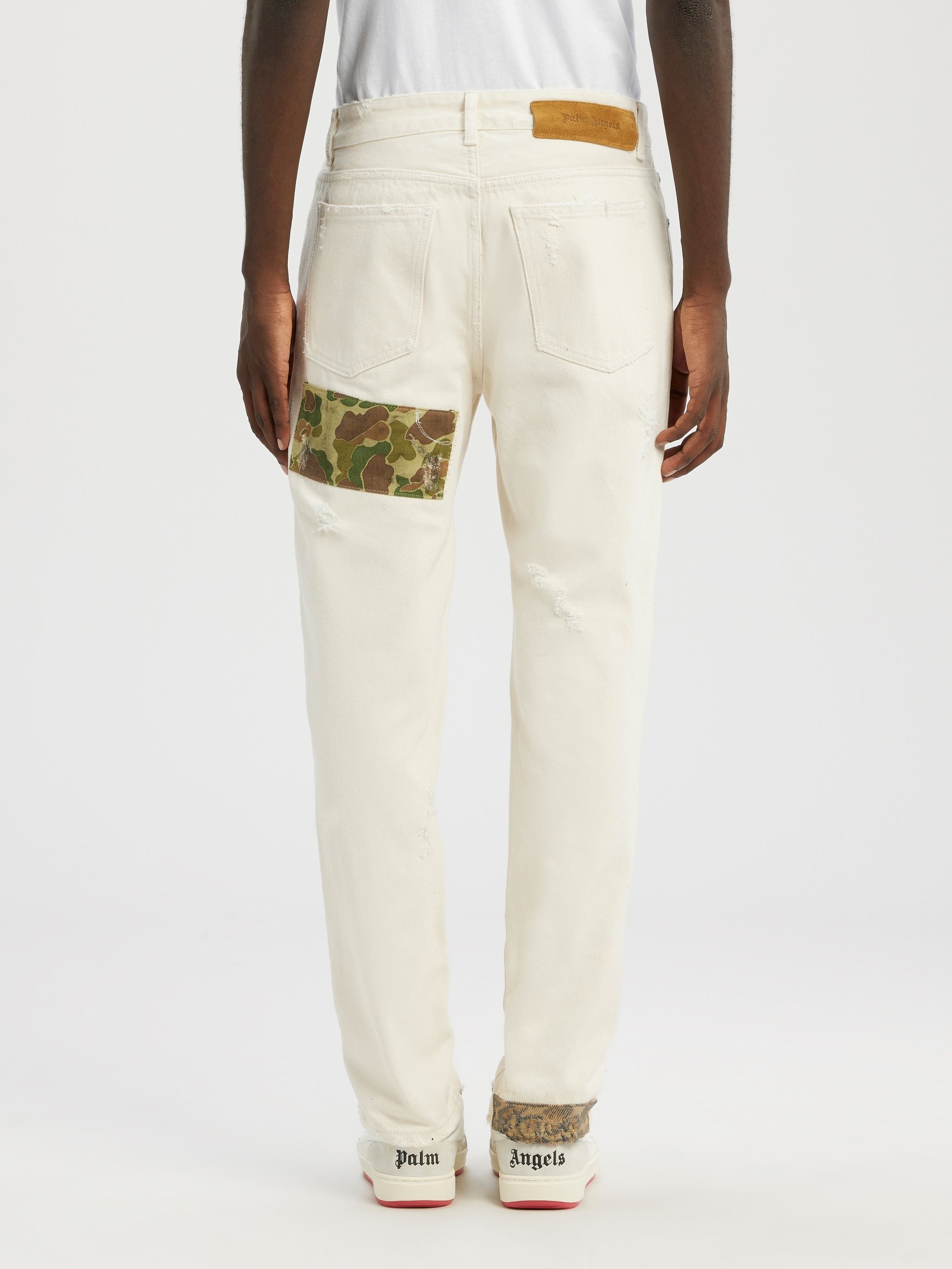 CURVED PALM TREE REGULAR DENIM PANTS - 5