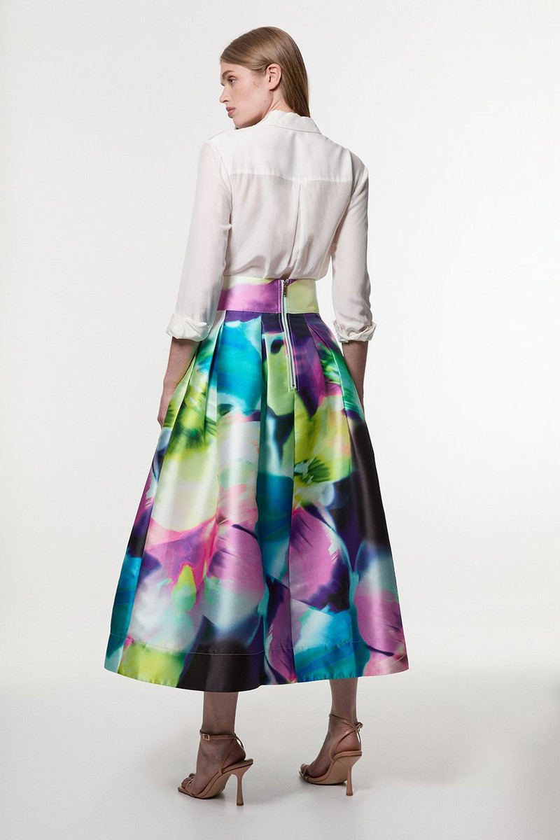 Floral Twill Woven Prom Skirt 6