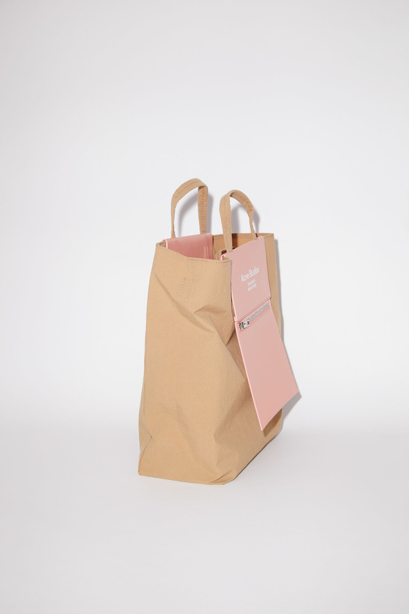 Papery nylon tote bag - Brown/pink 5