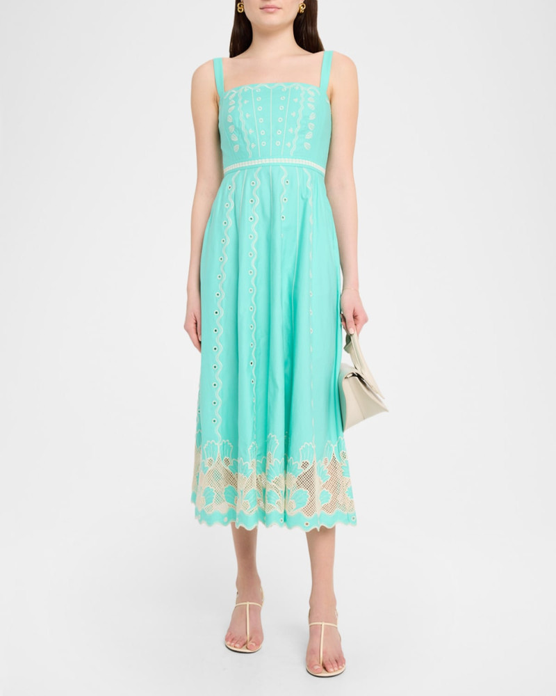 SALONI Aurora B Embroidered Midi Dress outlook