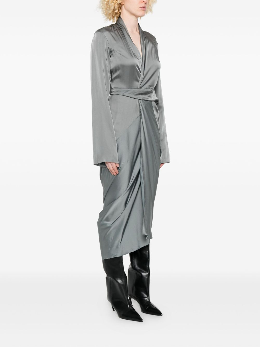 draped wrap dress - 3