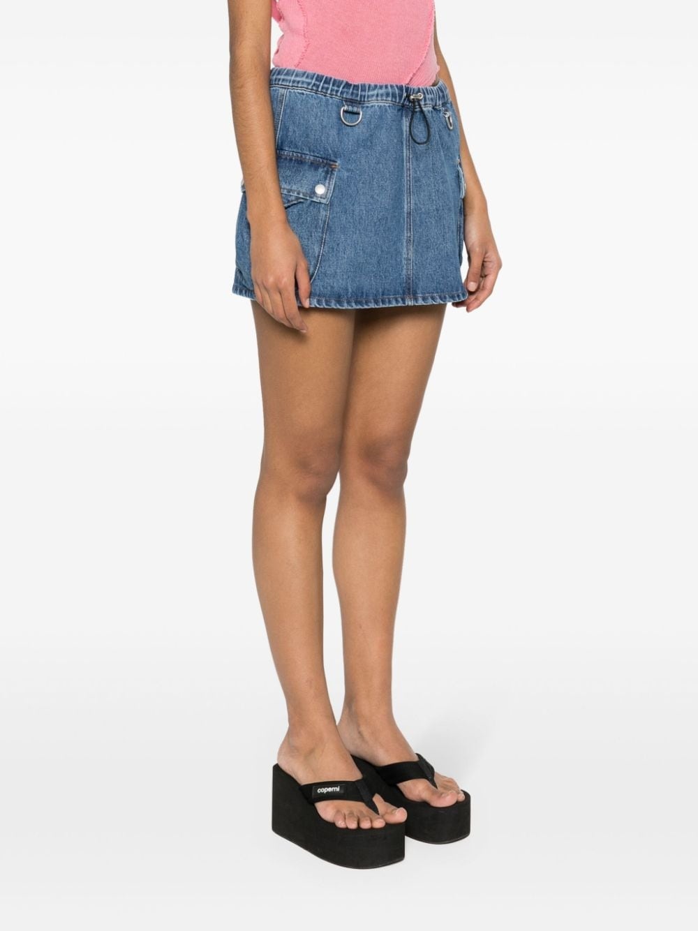 appliquÃ©-logo denim cargo skirt - 3