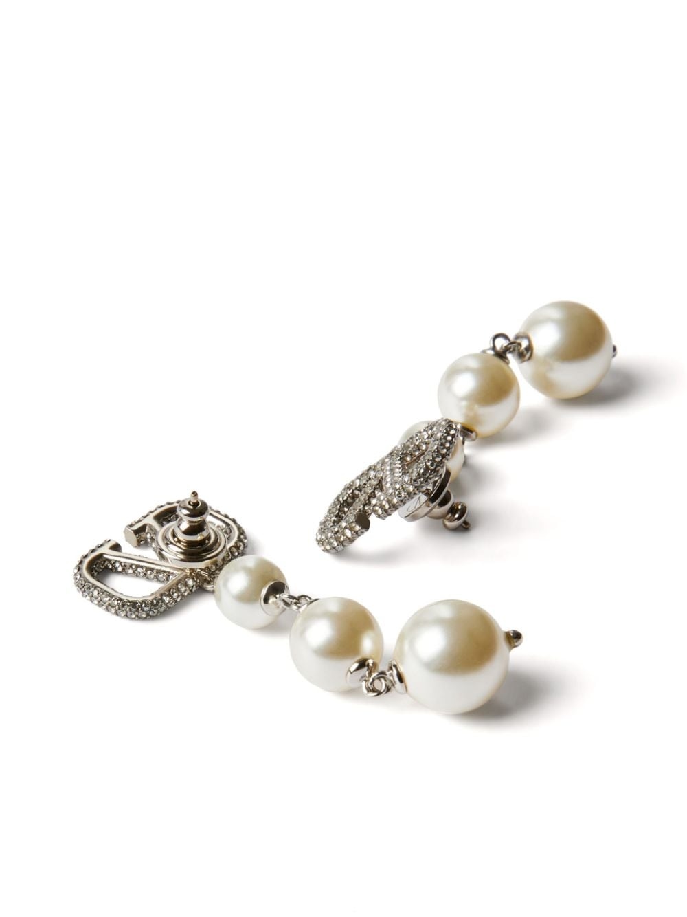VLogo faux-pearl drop earrings - 3