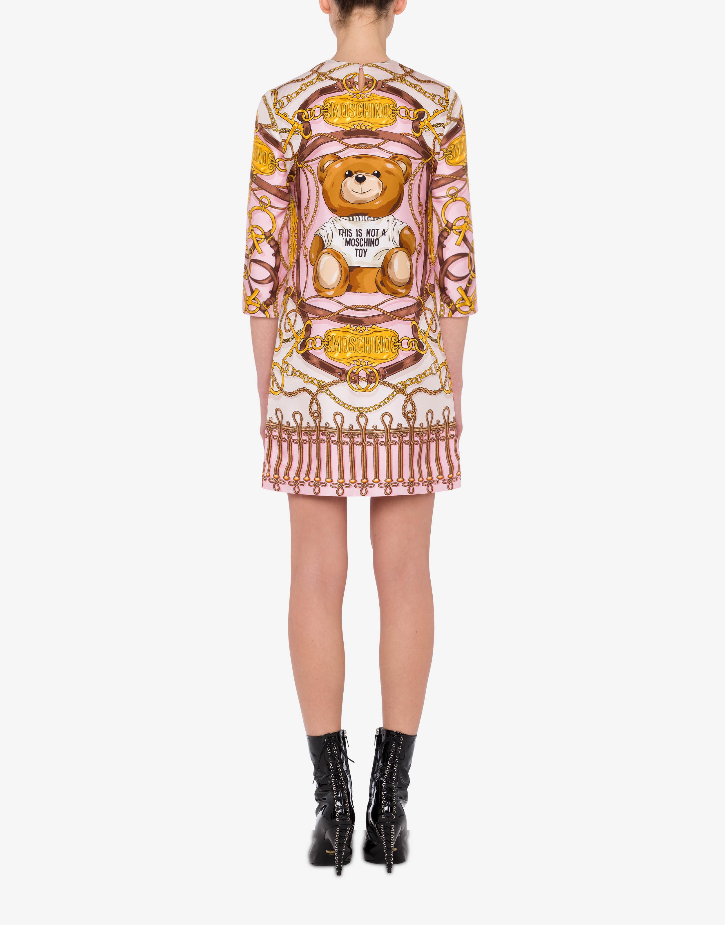 MILITARY TEDDY SCARF SILK DRESS - 3