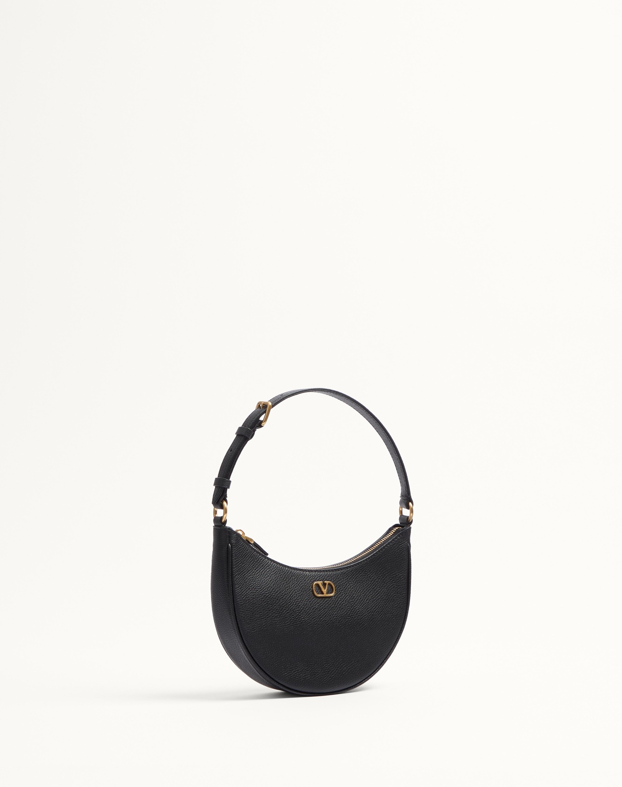 VLOGO SIGNATURE MINI HOBO BAG IN GRAINY CALFSKIN - 3