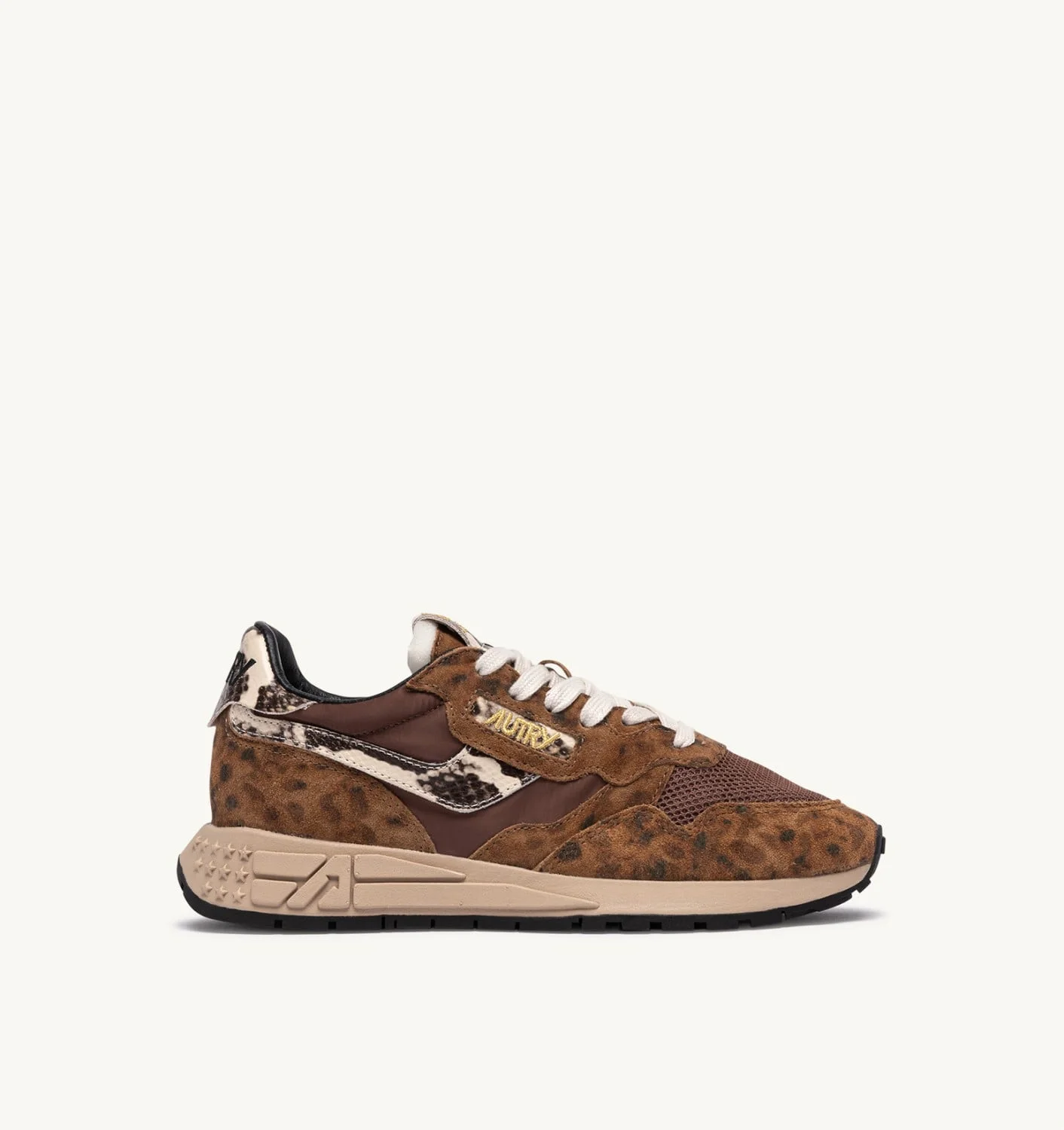 REELWIND LOW SNEAKERS IN EVY LEOPARD AND SUMMER SAND NYLON AND SUEDE - 1