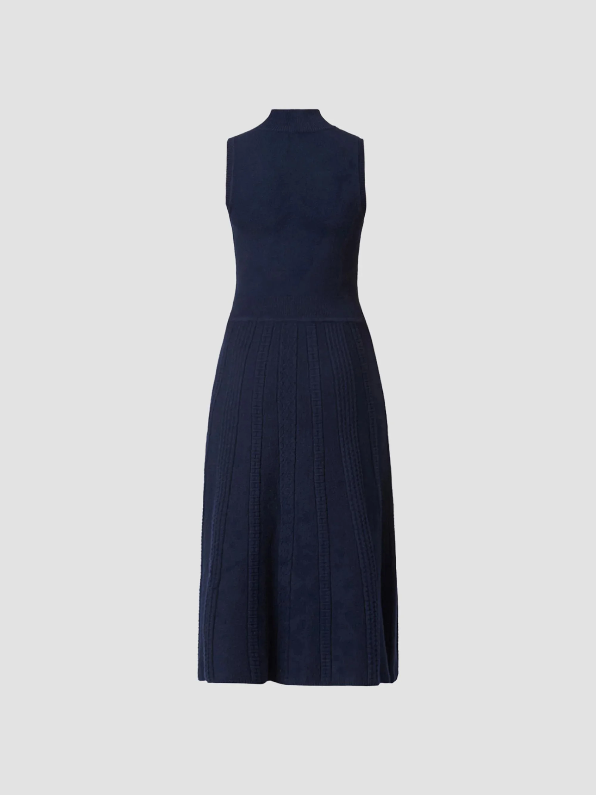 Women's Carmen Cotton-Wool Midi Dress - Navy - 1