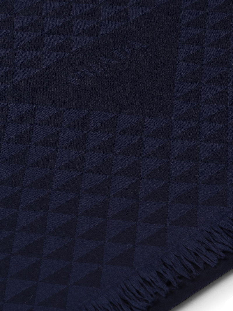 Prada jacquard fringed scarf outlook
