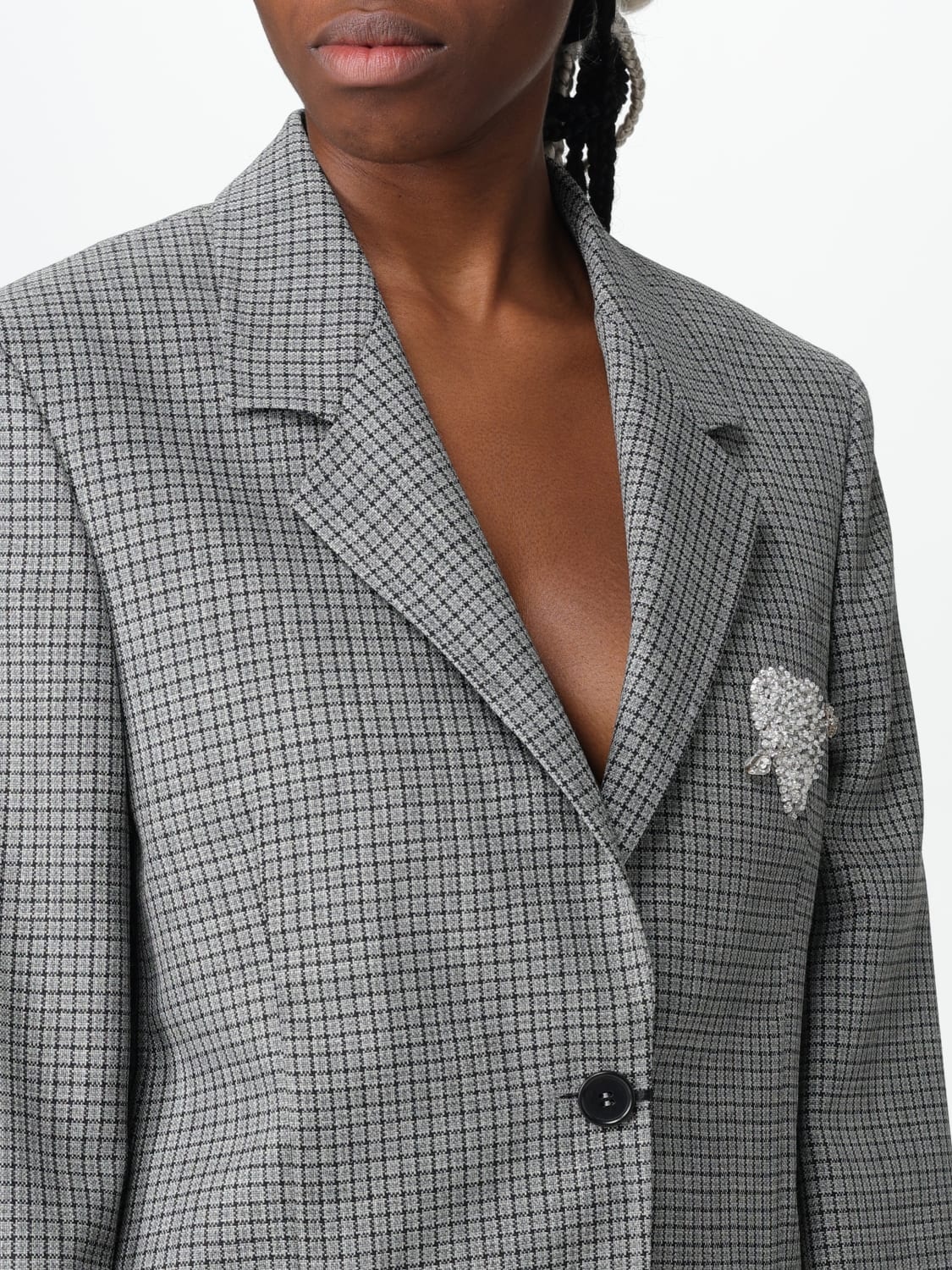 MSGM blazer in wool with check pattern - 4