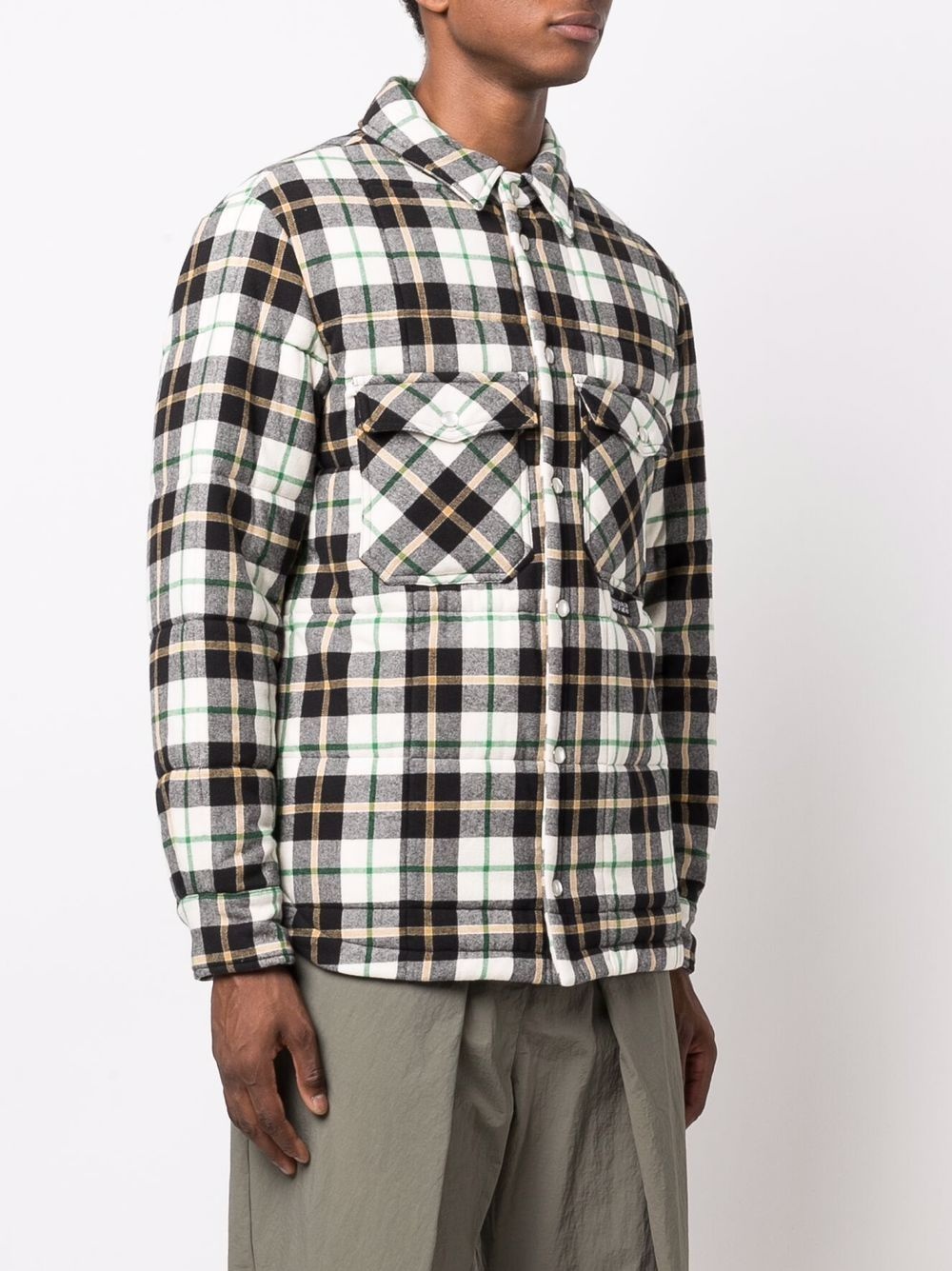 logo patch plaid shirt - 3