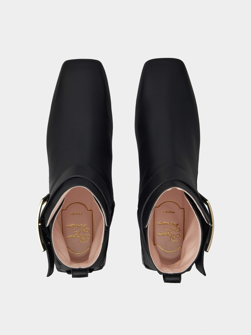 So Vivier Metal Buckle Ankle Boots in Leather 4