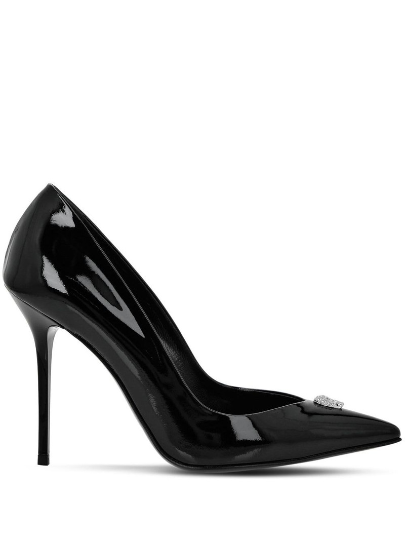 105mm pointed-toe leather pumps 1