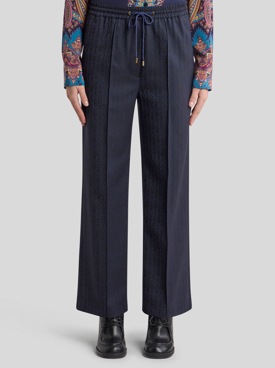 WOOL JACQUARD JOGGING TROUSERS - 2