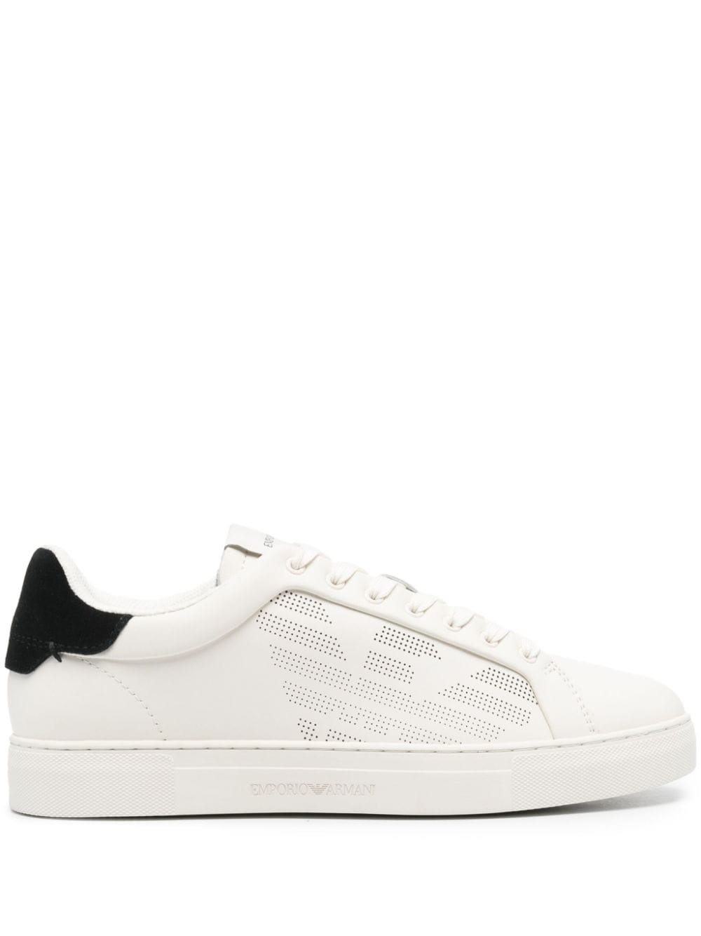 Zapatillas Emporio Armani De Cuero Con Águila Degradado - Negro