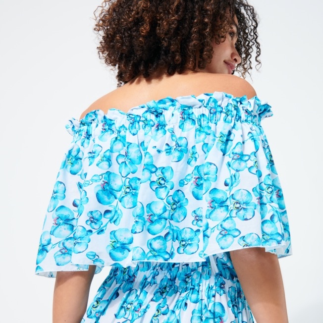 Women Off the Shoulder Long Dress Orchidees - 5