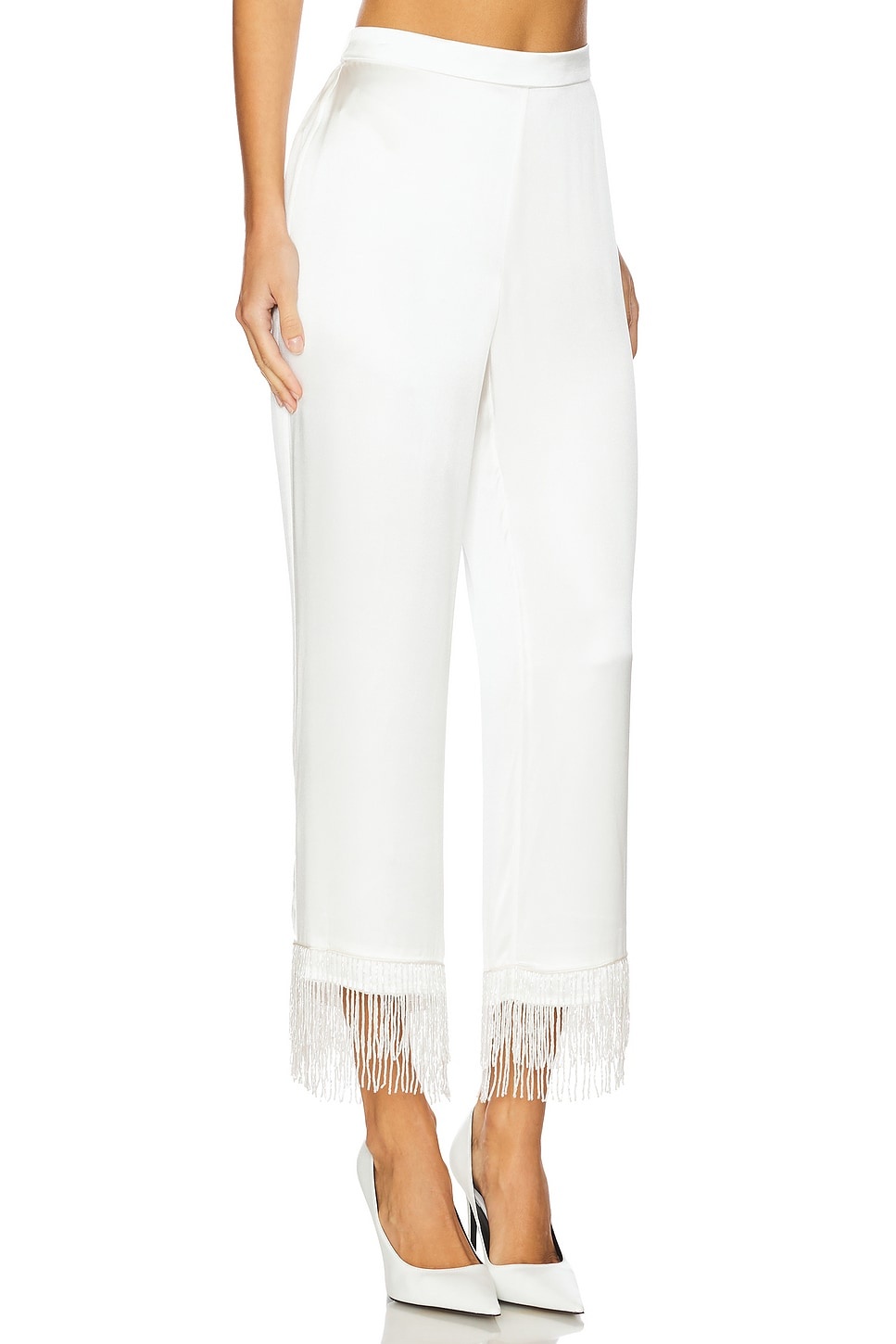 x Galia Lahav Beaded Fringe Silk Pant - 2