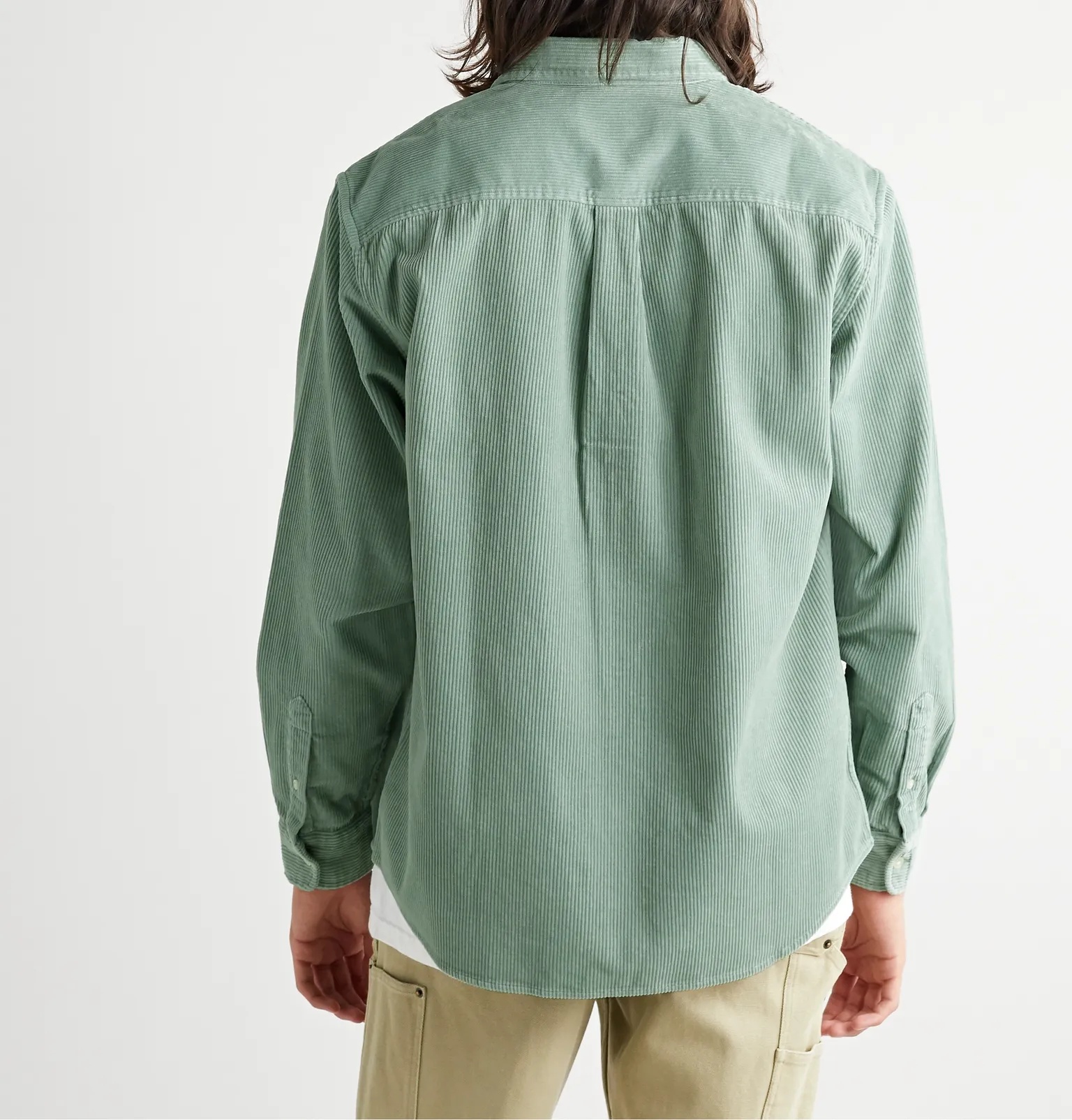 Madison Button-Down Collar Logo-Embroidered Cotton-Corduroy Shirt - 4