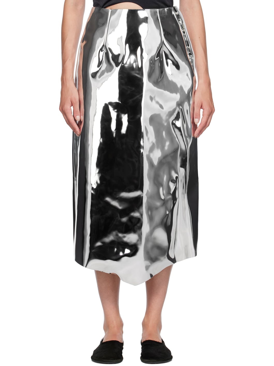 Silver Reflector Midi Skirt - 1