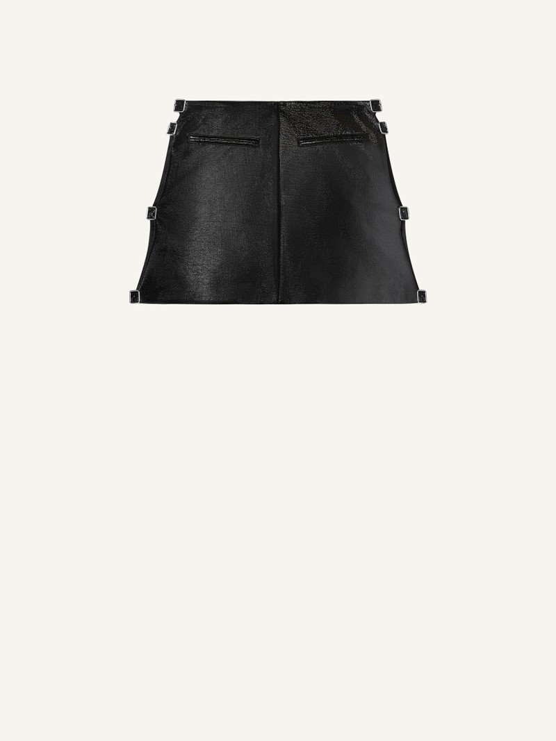 MULTI-BUCKLE VINYL MINI SKIRT - 1
