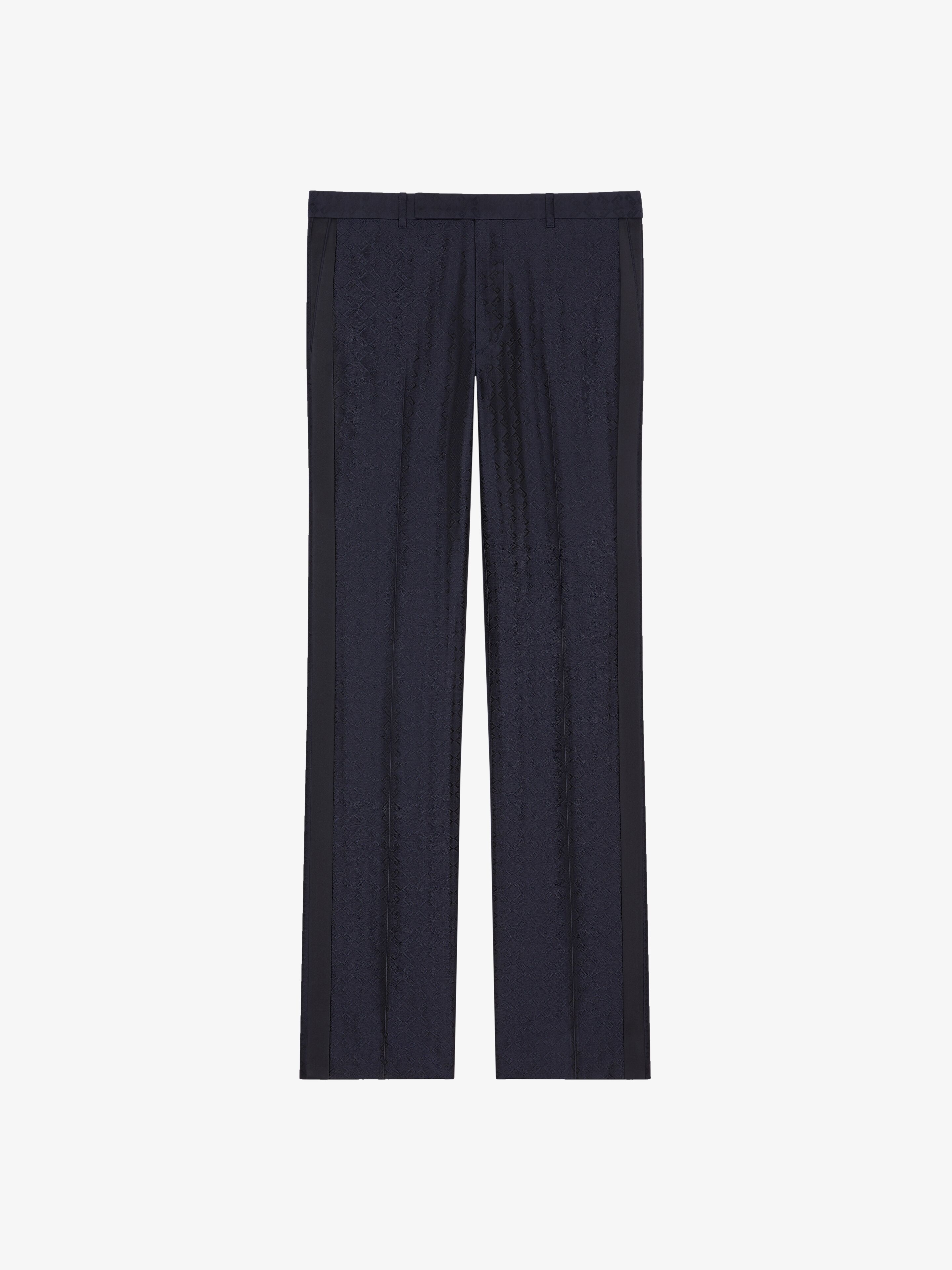 SLIM FIT PANTS IN MONOGRAM 72 WOOL AND SILK - 1
