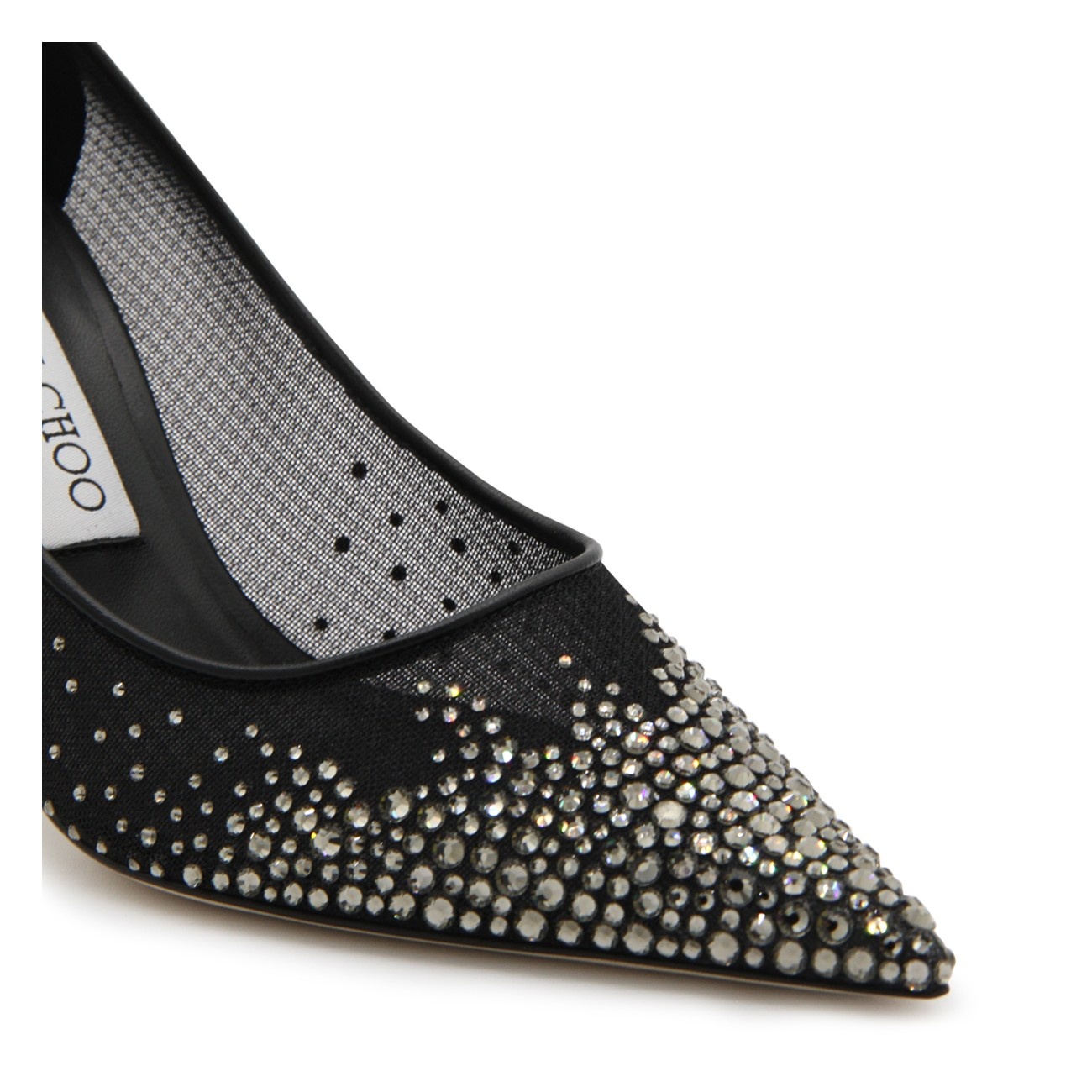 black and crystal love pumps - 4