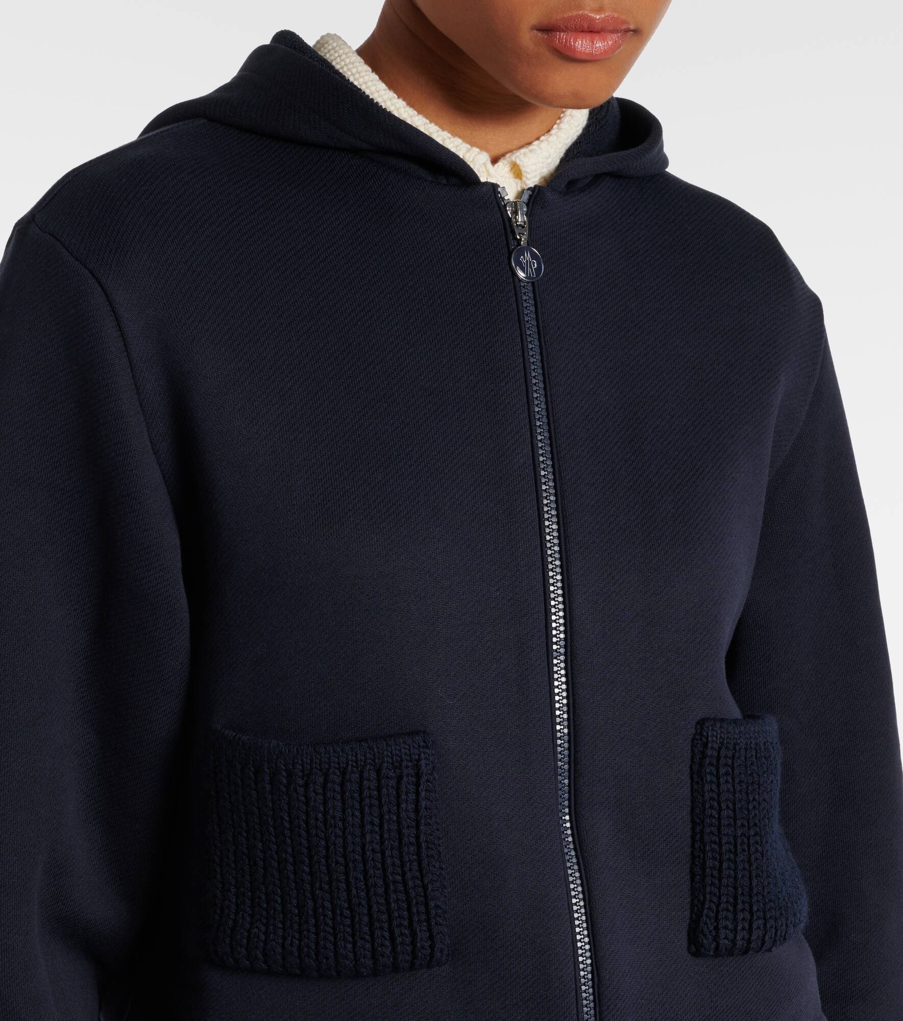 Cotton-blend jersey zip-up hoodie - 4