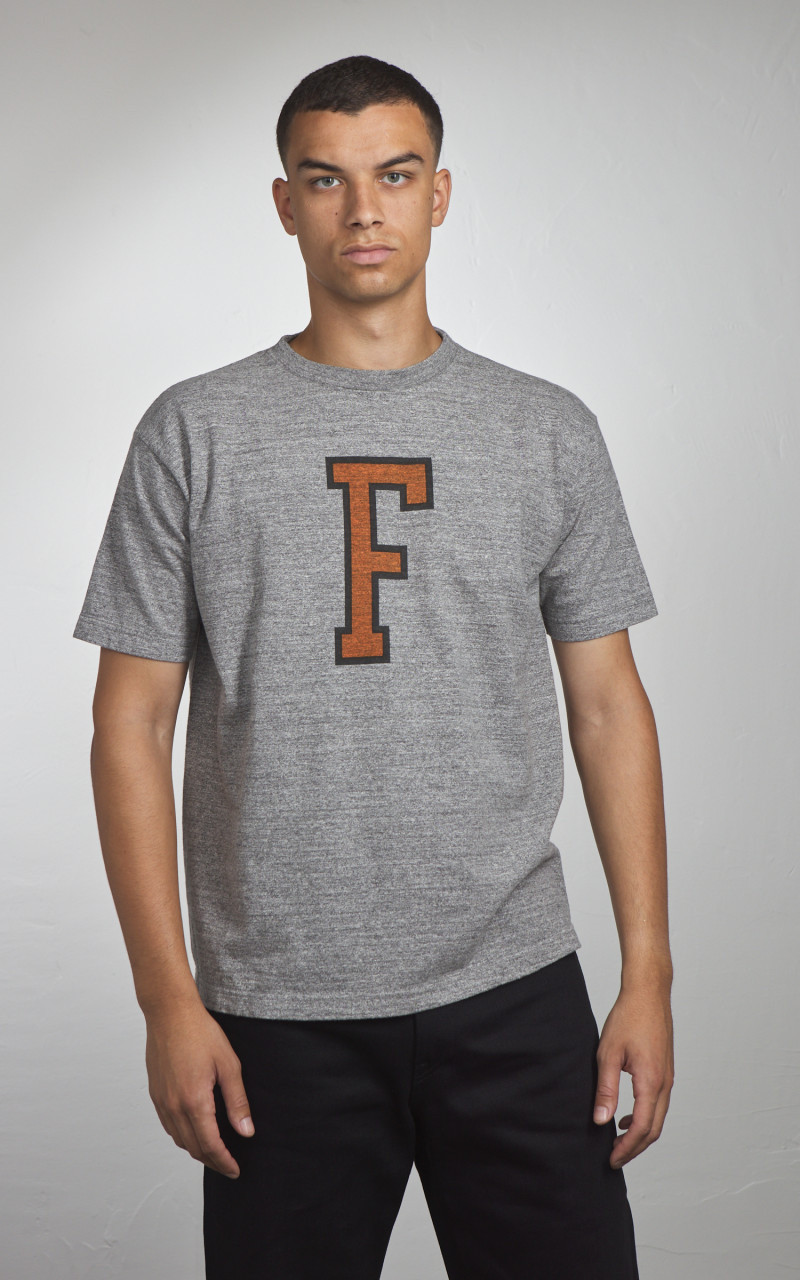 FULLCOUNT 5501PT "F" T-SHIRT HEATHER GREY outlook