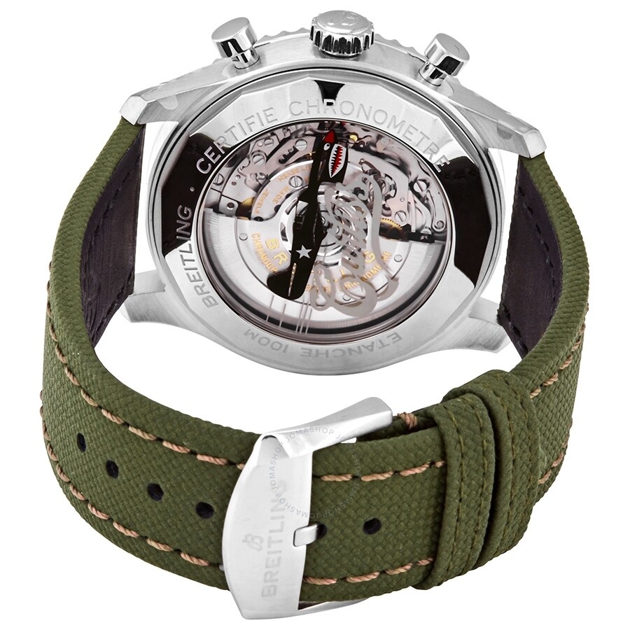 Breitling Aviator 8 Chronograph Automatic Green Dial Watch AB01192A1L1X1 - 3