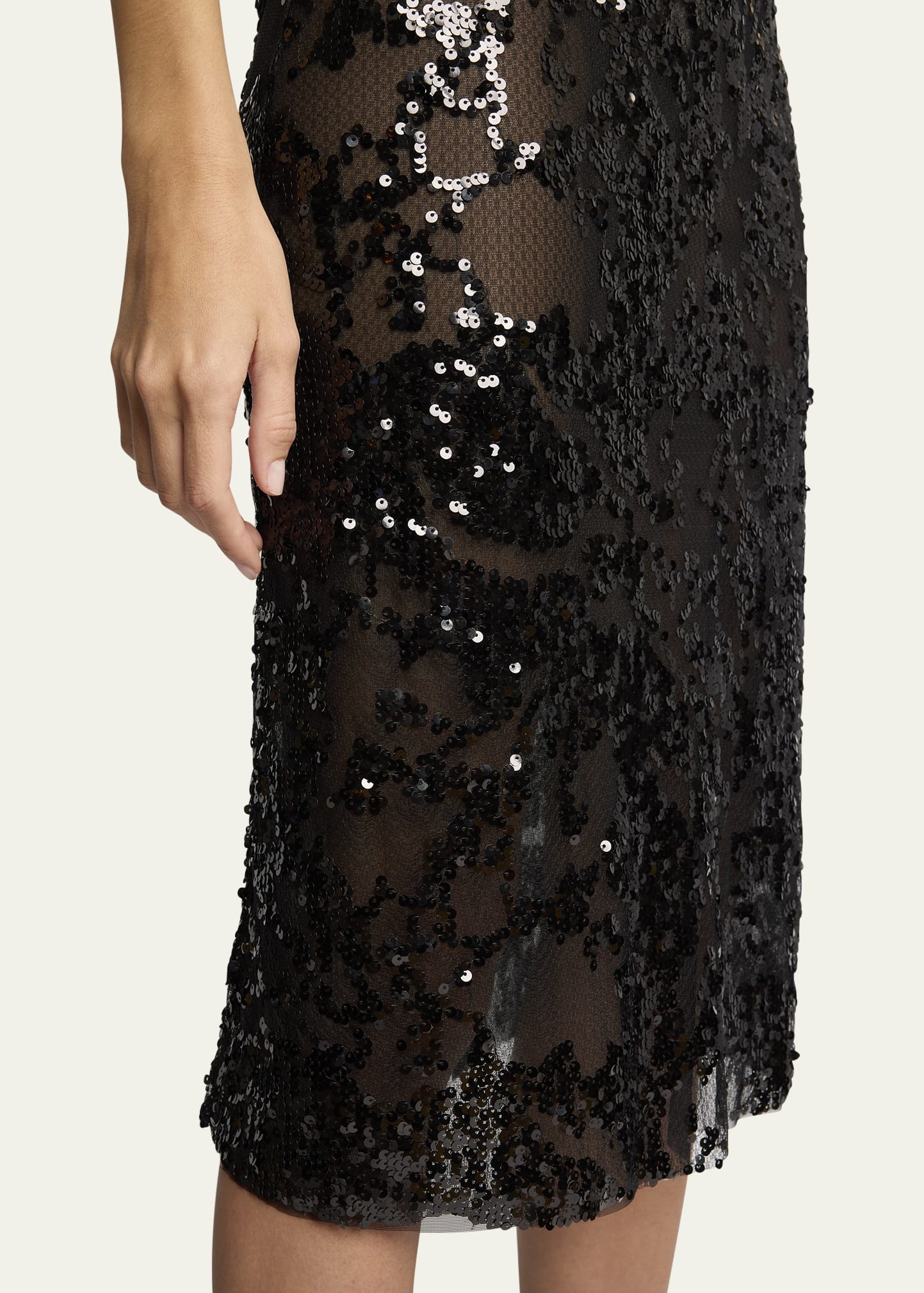 Sequined Straight Skirt - 5