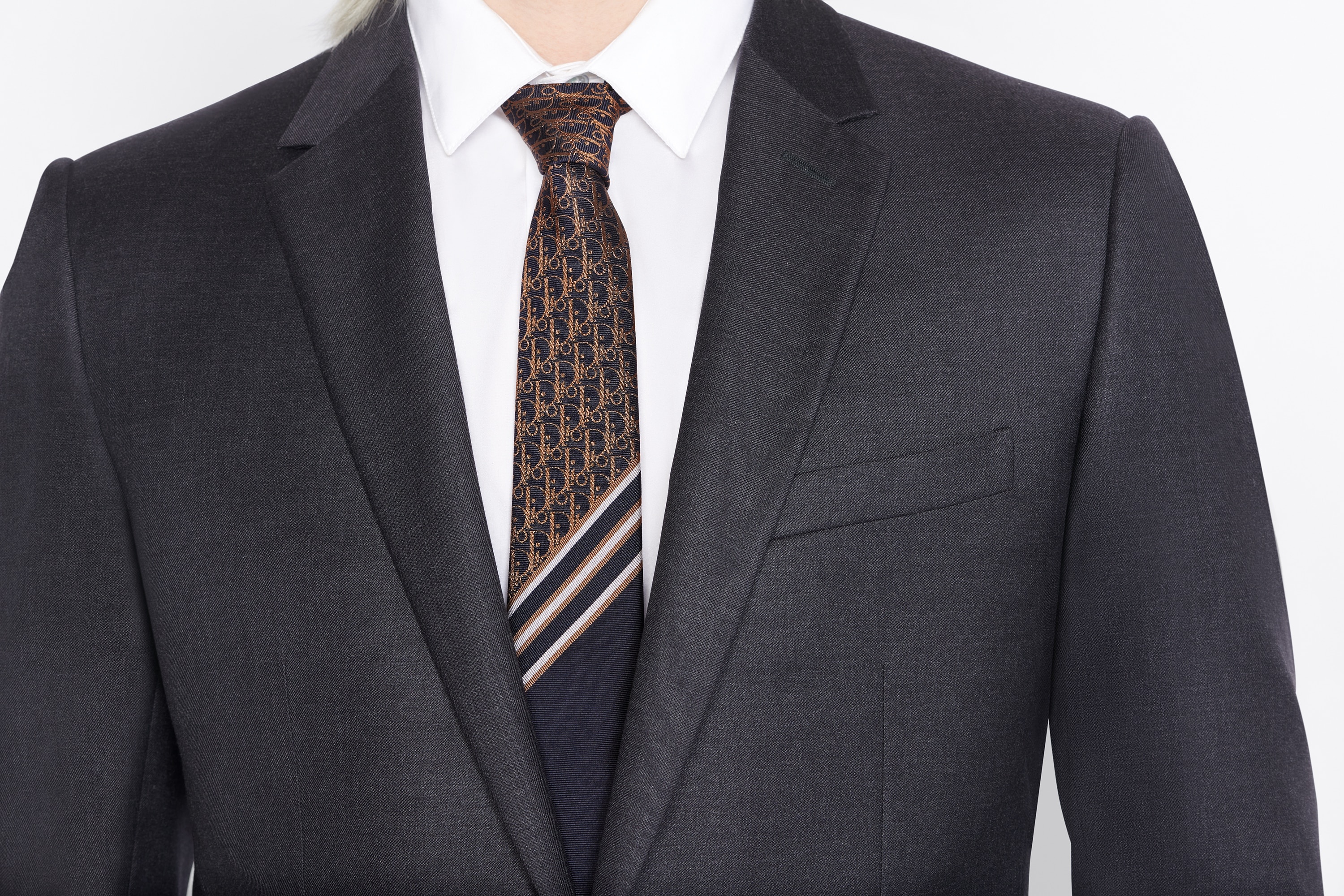 Striped Dior Oblique Tie - 3