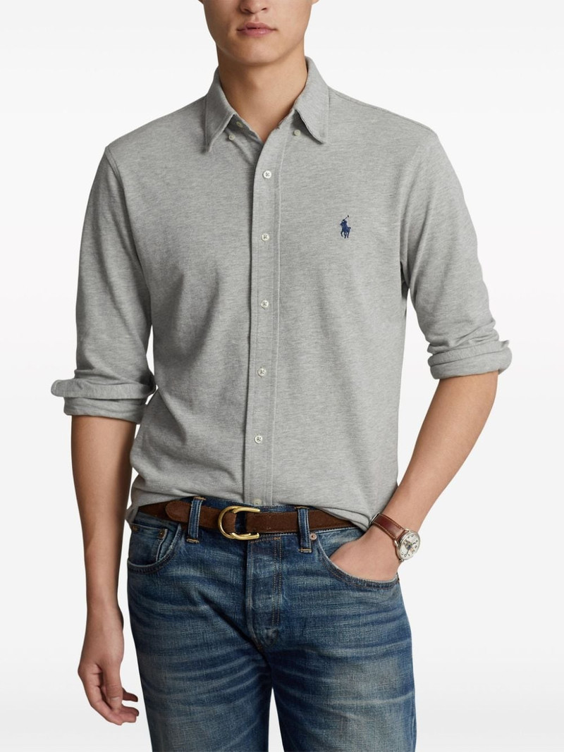 logo embroidered button-down shirt 3