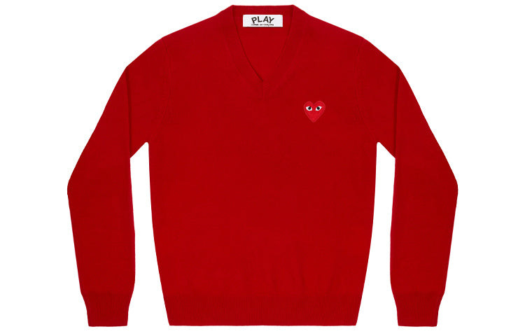 (WMNS) COMME des GARCONS PLAY V-Neck L/S T-shirt Red Emblem 'Red' AZ-N001-051-5 - 2
