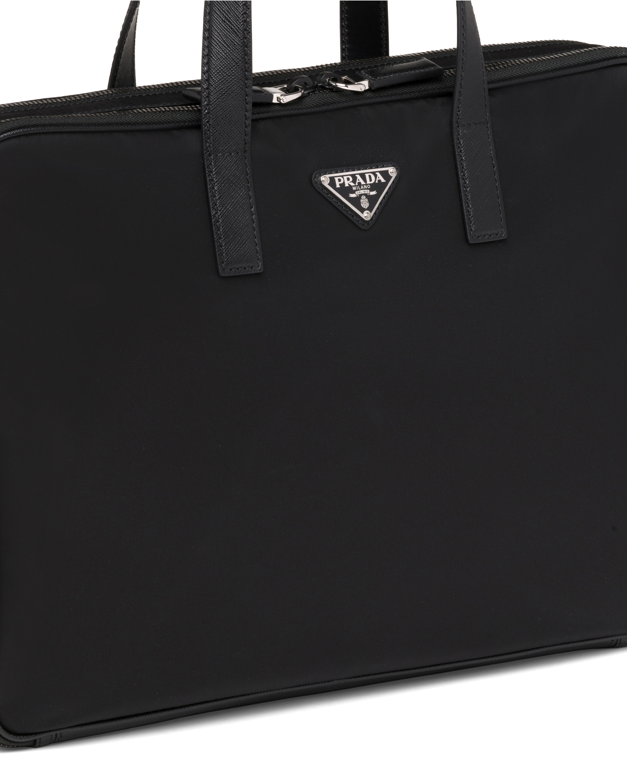 Re-Nylon and Saffiano leather briefcase - 6