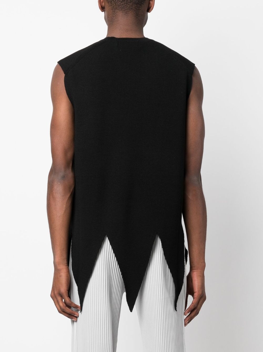 asymmetric ribbed knit tank top - 4