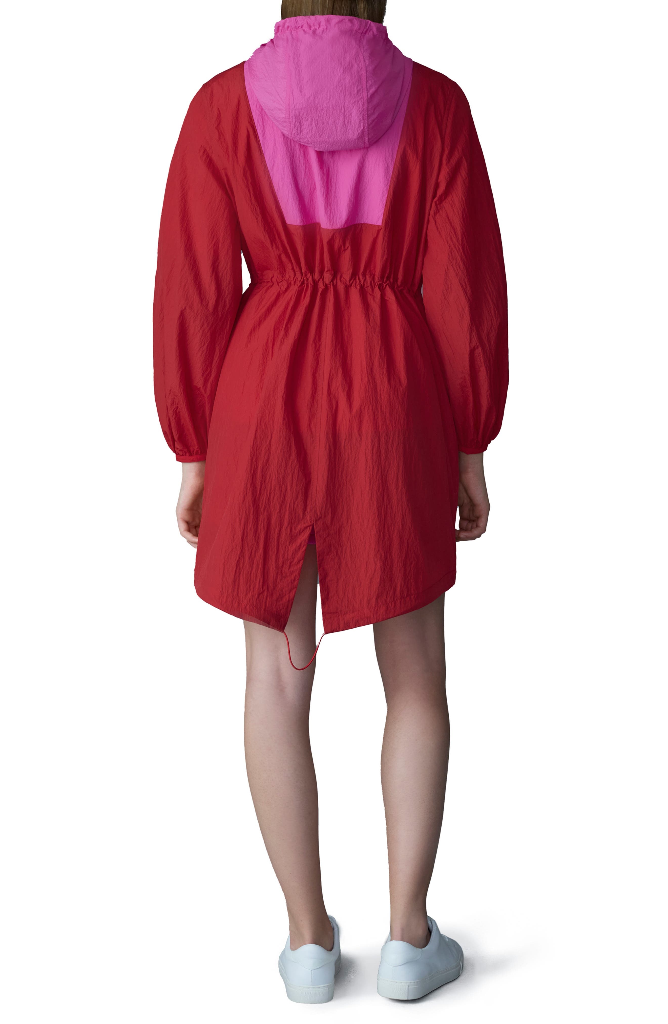 Mackage Alyster Packable Recycled Nylon Raincoat in Lava-Azalea at Nordstrom - 2