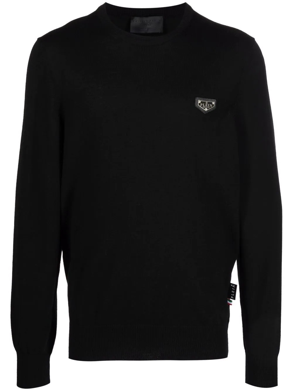 logo-plaque crew neck jumper - 1