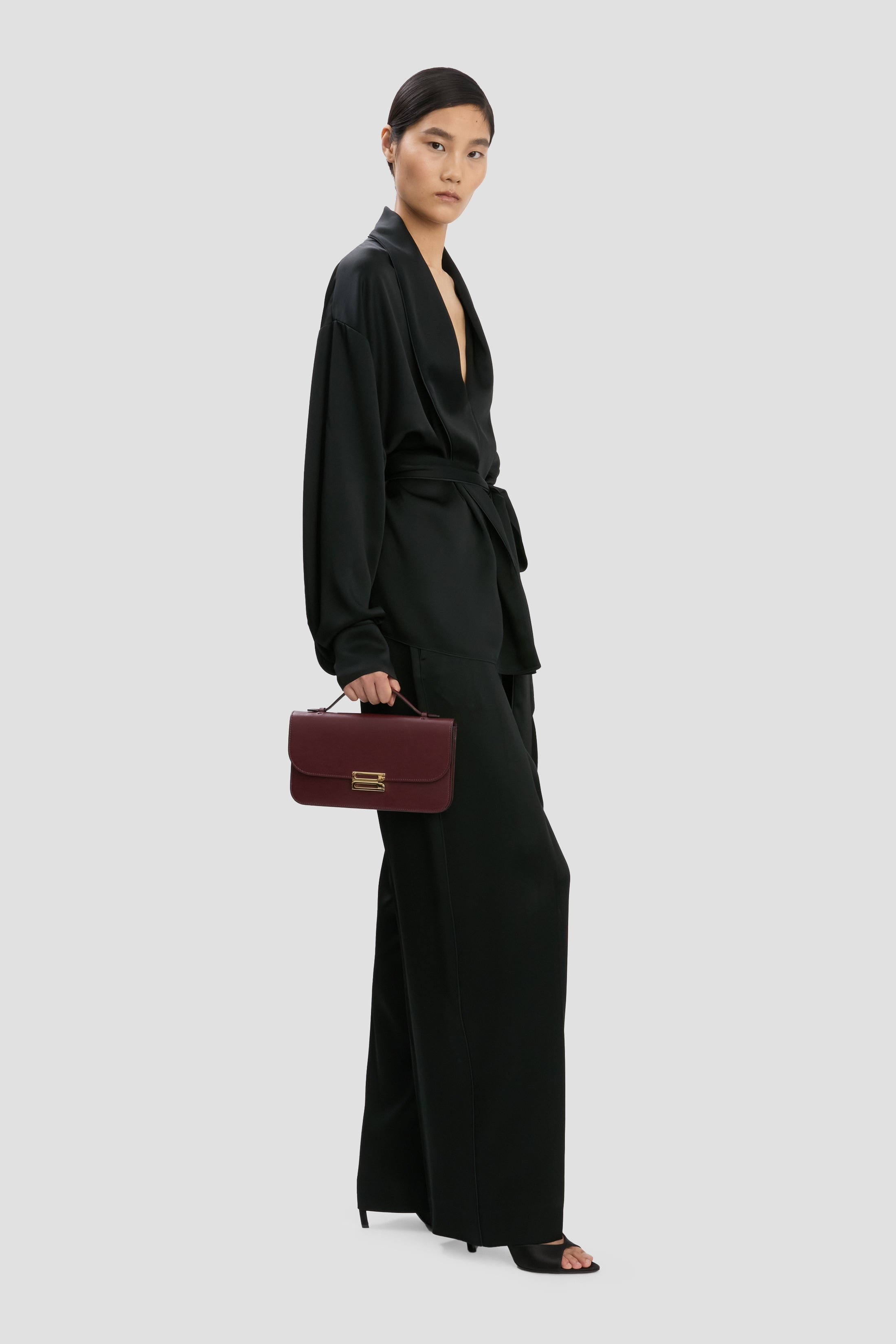 Dorian Pochette In Burgundy Smooth Leather - 2