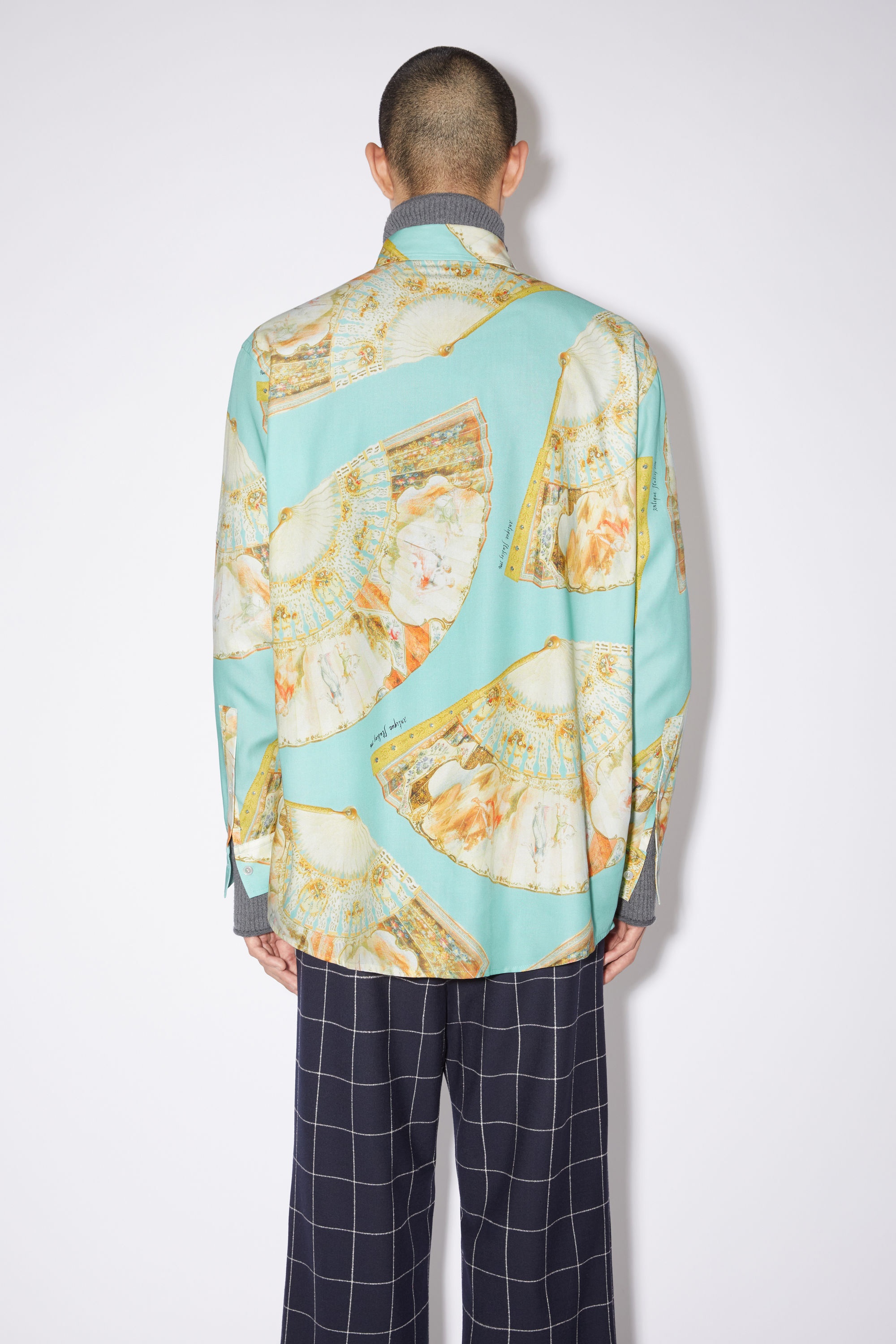 Fan print shirt - Mint green - 3