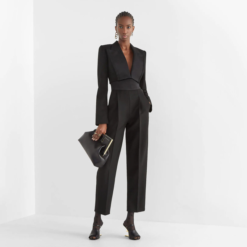 FENDI Black wool pants outlook