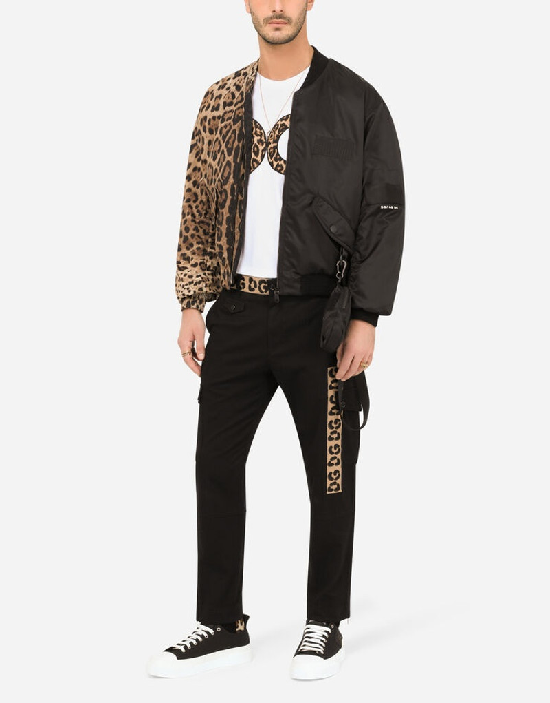 Cotton T-shirt with leopard-print DG patch 6